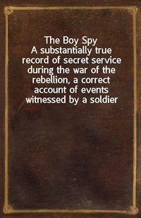 The Boy SpyA substantially true record of secret service during the war of the rebellion, a correct account of events witnessed by a soldier (Ŀ̹)