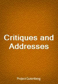 Critiques and Addresses (커버이미지)
