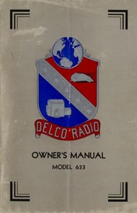 Delco Radio Owner's Manual Model 633; Delcotron Generator Installation (커버이미지)