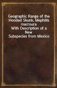 Geographic Range of the Hooded Skunk, Mephitis macrouraWith Description of a New Subspecies from Mexico (커버이미지)