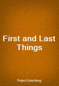 First and Last Things (커버이미지)
