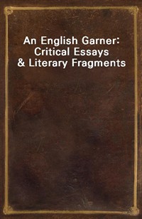 An English Garner: Critical Essays&Literary Fragments (커버이미지)