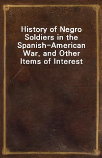 History of Negro Soldiers in the Spanish-American War, and Other Items of Interest (커버이미지)